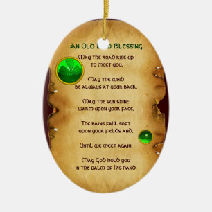 Ein altes irisches Segen-Pergament Keramikornament