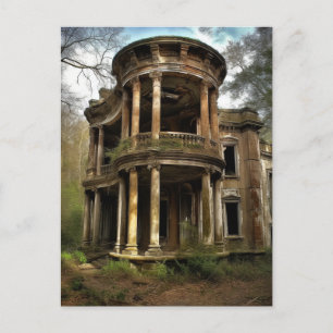 Ein altes Landhaus, das aufgegeben wurde Postkarte