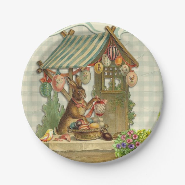 Ein altes schönes Bild der Osterpapierplatte Pappteller (Vorderseite)