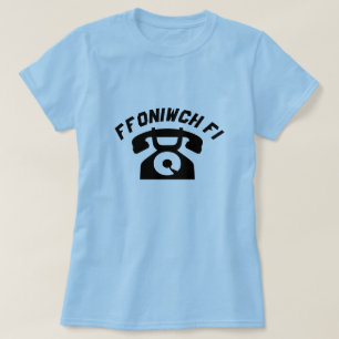 Ein altes Telefon mit Text Ffoniwfi T-Shirt