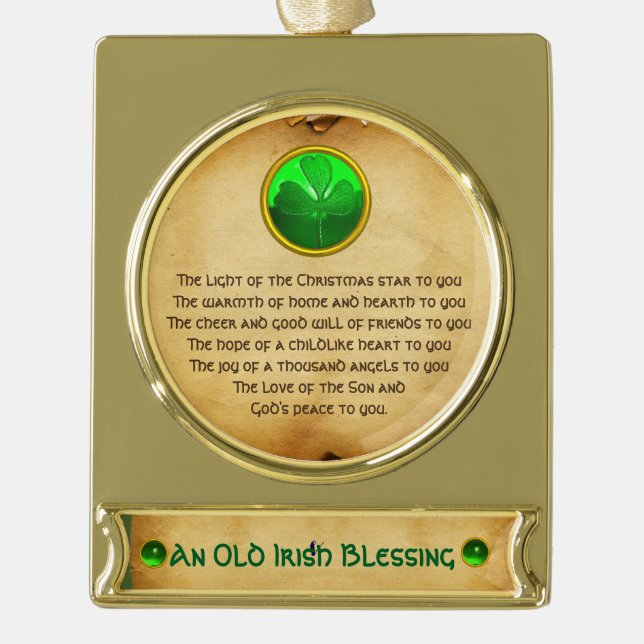 Ein altirisches Weihnachtsgesegment Banner-Ornament Gold (Vorderseite)