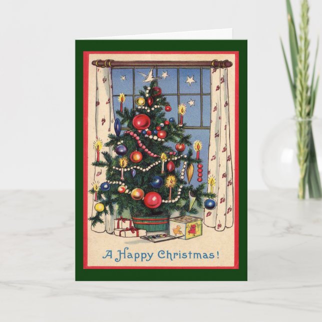Ein altmodischer Weihnachtsbaum/Vintag Feiertagskarte (Vorderseite)