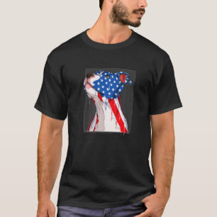 Ein Amerikanischer Pitbull-Welpe 4. Juli T-Shirt