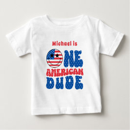 Ein amerikanischer Typ 4. Juli ersten Geburtstags Baby T-shirt
