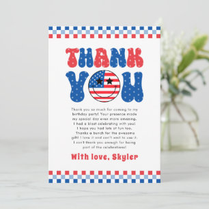 Ein amerikanischer Typ 4. Juli ersten Geburtstags Dankeskarte