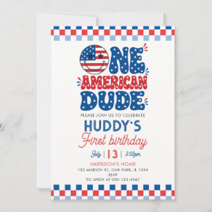 Ein amerikanischer Typ 4. Juli erster Geburtstag Einladung
