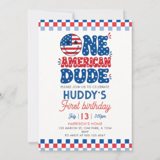 Ein amerikanischer Typ 4. Juli erster Geburtstag Einladung