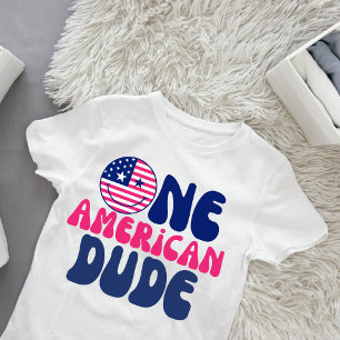 Ein amerikanischer Typ 4. Juli  Junge 1. Geburtsta Baby T-shirt
