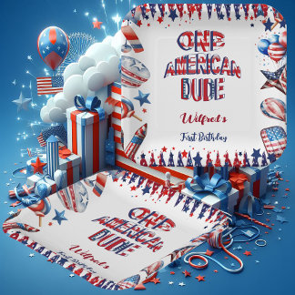 Ein amerikanischer Typ 4. Juli Red White Blue Gebu Pappteller