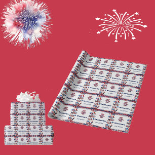 Ein amerikanischer Typ 4. Juli Rot Weiß Blau Gebur Geschenkpapier