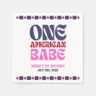 Ein amerikanisches Babe 4. Juli 1. Geburtstag Serviette