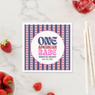 Ein amerikanisches Babe 4. Juli 1. Geburtstag Serviette