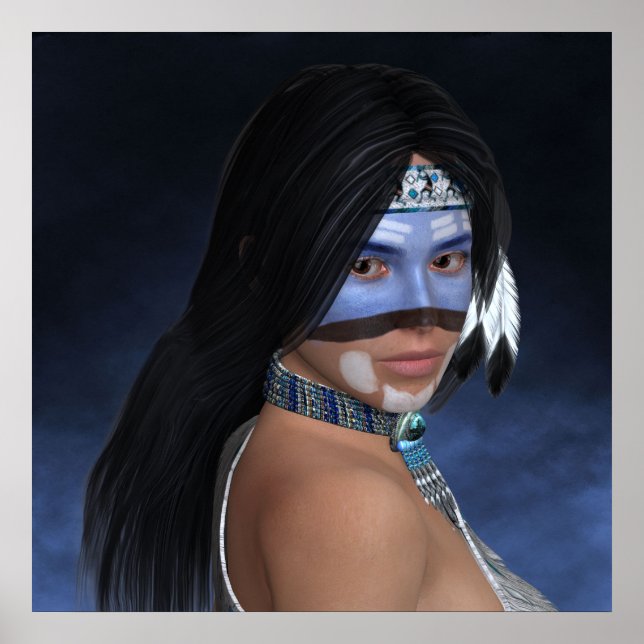 Ein amerikanisches blaues Portrait Poster (Vorne)