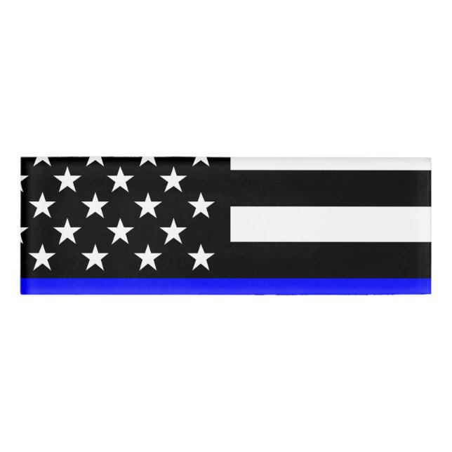 Ein amerikanisches Thin Blue Line Display Namenschild (Vorderseite)