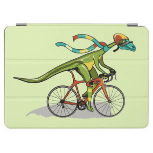 Ein Anabisetia Dinosaurier, der mit dem Fahrrad fä iPad Air Hülle