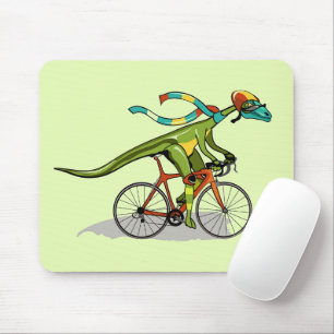 Ein Anabisetia Dinosaurier, der mit dem Fahrrad fä Mousepad