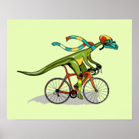 Ein Anabisetia Dinosaurier, der mit dem Fahrrad fä