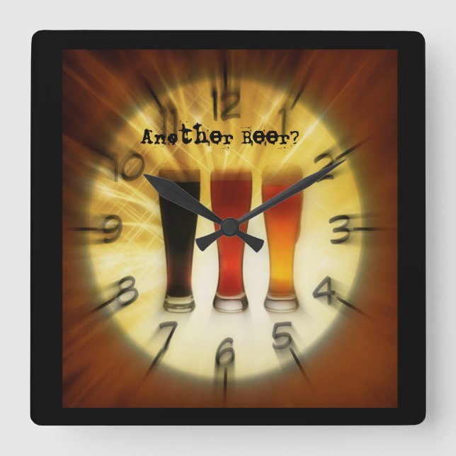 Ein anderes Bier Quadratische Wanduhr (Vorderseite)
