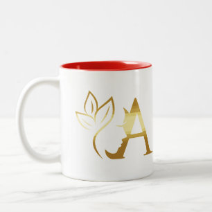 Ein anfänglicher "A"-Mit Monogramm personalisierte Zweifarbige Tasse