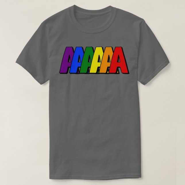 Ein Anfangsbuchstabe A in Regenbogenfarben T-Shirt (Design vorne)