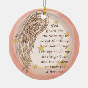 Ein Angel-Serenity-Gebet Keramikornament