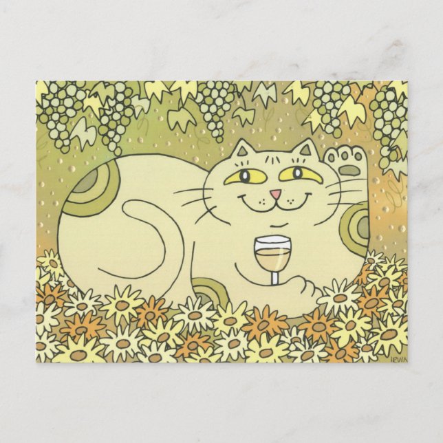 Ein angenehmes Glas Pinot Grigio Postkarte (Vorderseite)