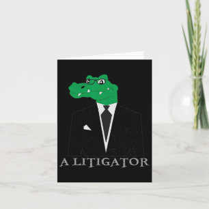 Ein Ankläger Alligator in Anzug Funny Anwalt Gesch Karte