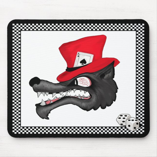 Ein Anschlag des Glück-einsamen Wolfs Mousepad (Vorne)