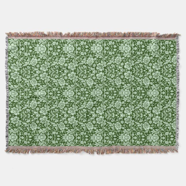 Ein antiker Blumendamast Decke (Vorderseite)