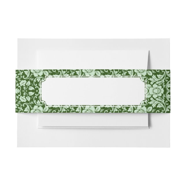 Ein antiker Blumendamast Einladungsbanderole (Vorderseite Beispiel)