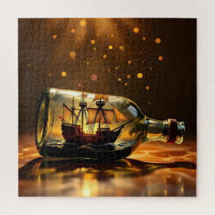 Ein antikes Schiff in einer Flasche Puzzle