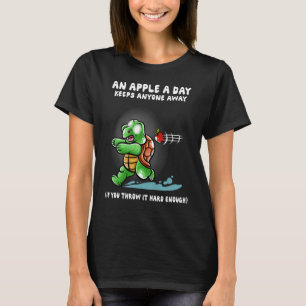 Ein Apfel am Tag Behalte jedem weg Nerd Turtle Tor T-Shirt