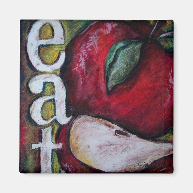 Ein Apfel am Tag. . . Essen! Magnet (Vorne)