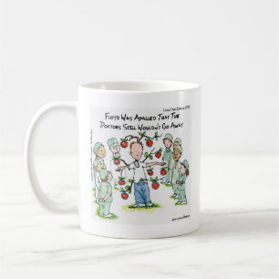 Ein Apfel am Tag Lustiger Cartoon Rick London Kaffeetasse