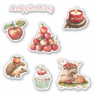 Ein Apfel am Tag Obst Aufkleber