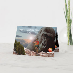 Ein Apfel mit einem Gorilla teilen, Mütter Tag Karte