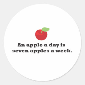 Ein Apfel pro Tag ist 7 Äpfel pro Woche Runder Aufkleber