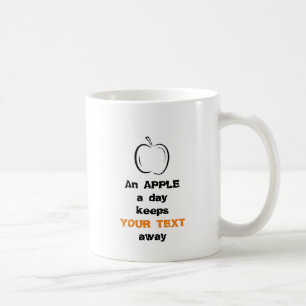 Ein Apple a Day Apple Black Line Art Kaffeetasse
