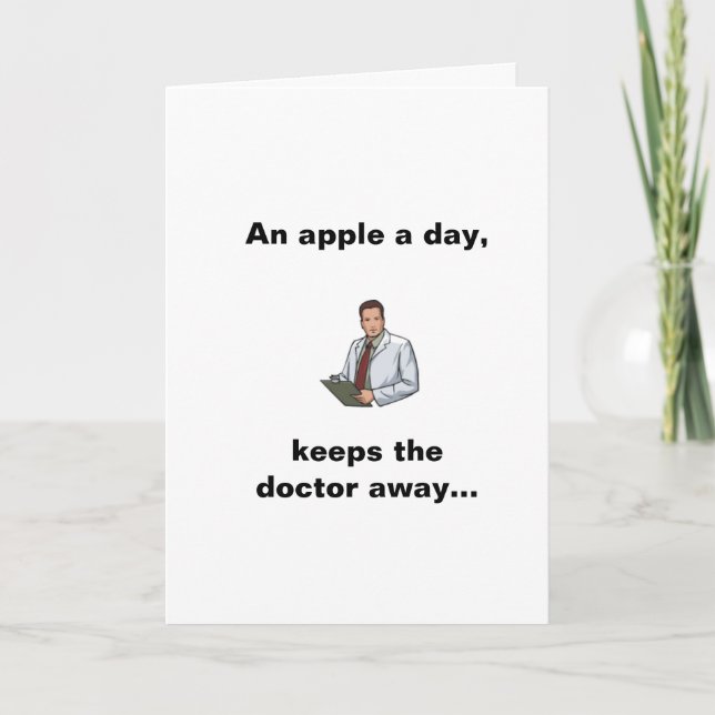 Ein Apple a Day, Behalte den Dr. weg Karte (Vorderseite)