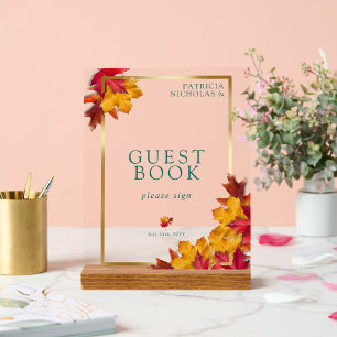 Ein Aquamarines und ungewöhnliches Gästebuch aus d Acrylschild