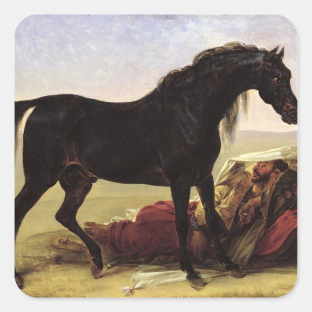 Ein arabisches Pferd Quadratischer Aufkleber (Vorderseite)