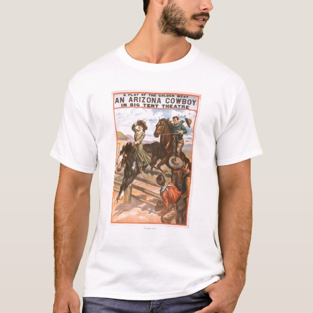 Ein Arizona-Cowboy im Großen Zelt-Theater-Plakat T-Shirt (Vorderseite)