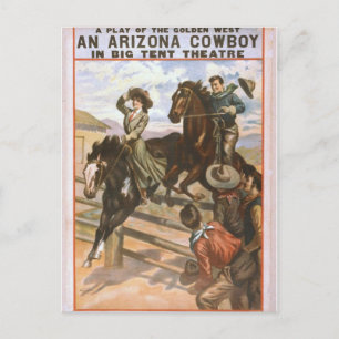Ein Arizona-Cowboy-Retro Theater Postkarte