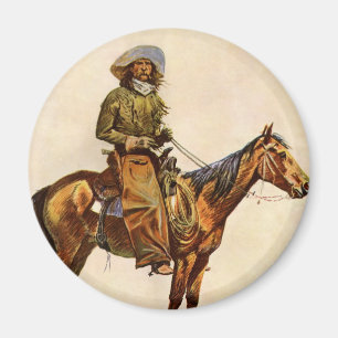 Ein Arizona Cowboy von Remington, Vintage Western Magnet