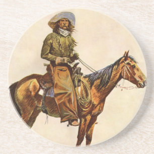 Ein Arizona Cowboy von Remington, Vintage Western Sandstein Untersetzer