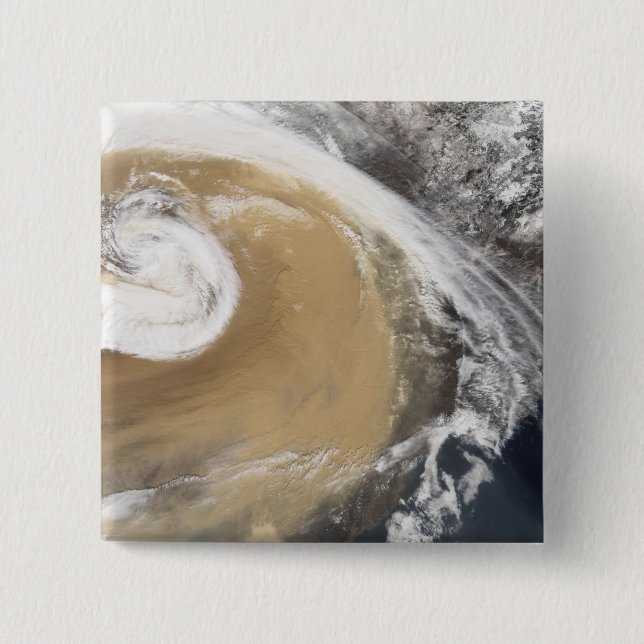 Ein asiatischer Staubsturm überquert den Pazifik Button (Vorderseite)