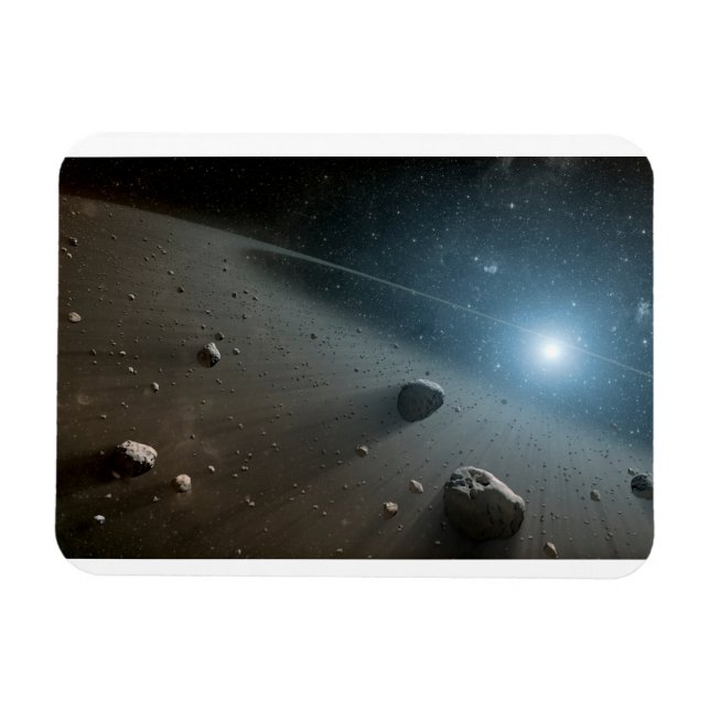 Ein Asteroidengürtel rund um den hellen Star Vega. Magnet (Horizontal)
