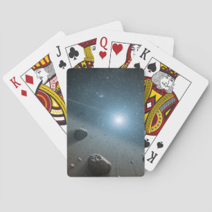 Ein Asteroidengürtel rund um den hellen Star Vega. Spielkarten