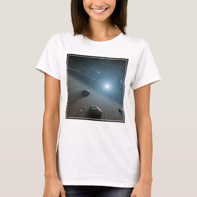 Ein Asteroidengürtel rund um den hellen Star Vega. T-Shirt (Vorderseite)