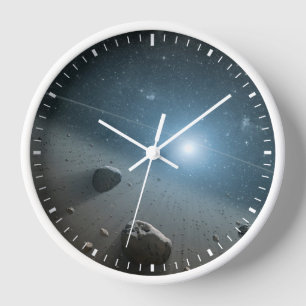 Ein Asteroidengürtel rund um den hellen Star Vega. Uhr